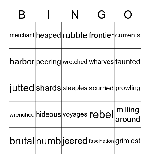 I Survived the American Revolution ch.5-8 Bingo Card