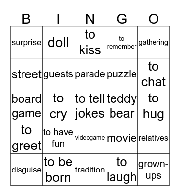 Celebraciones - Espanol 2 Bingo Card