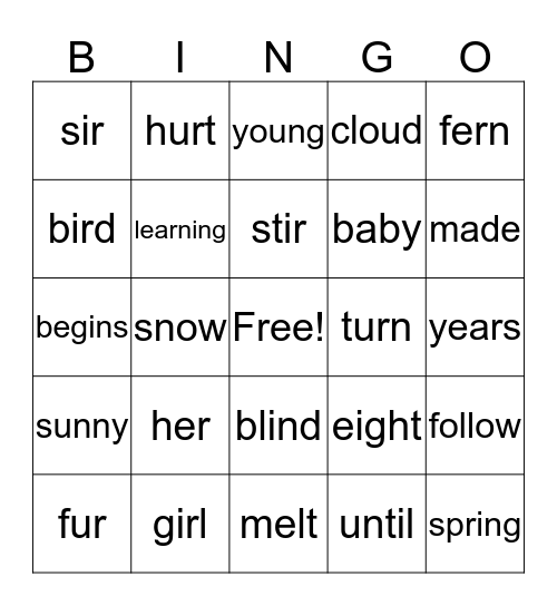 5.2 Bingo Card