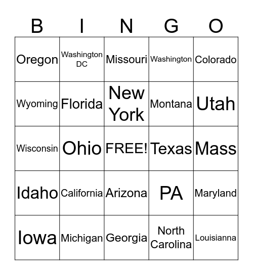 What States are Calling Today Bingo Card