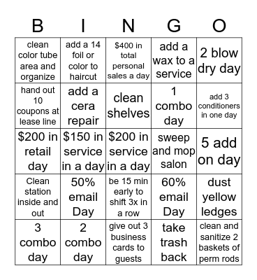 35047 salon BINGO Card