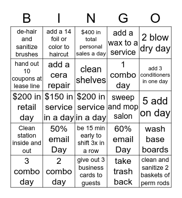 35047 salon BINGO Card