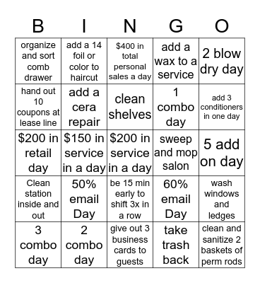 35047 salon BINGO Card