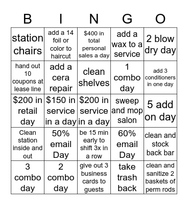 35047 salon BINGO Card