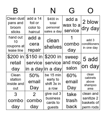 35047 salon BINGO Card