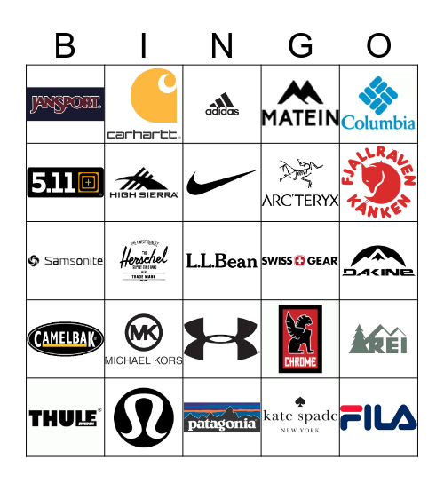 BLACKOUT BACKPACK BINGO Card