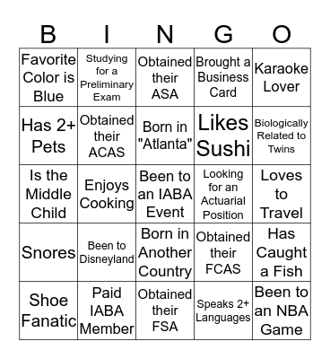 2020 Atlanta Affiliate Networking Game Bingo Card