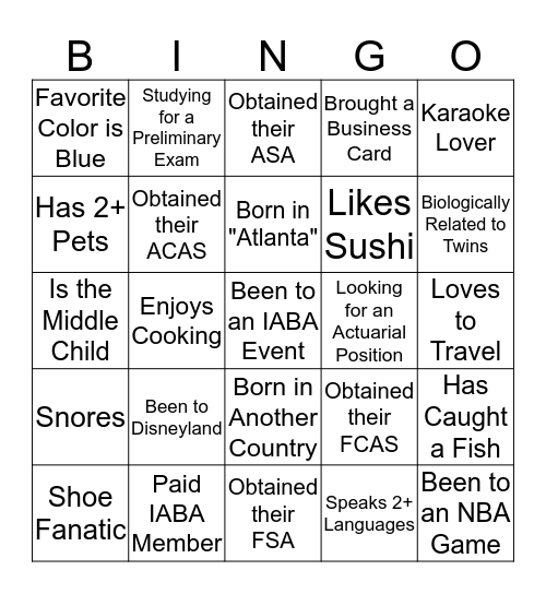 2020 Atlanta Affiliate Networking Game Bingo Card