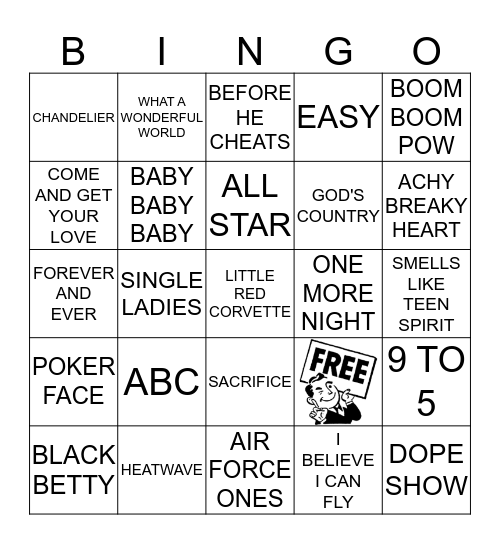 KAMIKAZE KARAOKE 3-4 (1) Bingo Card