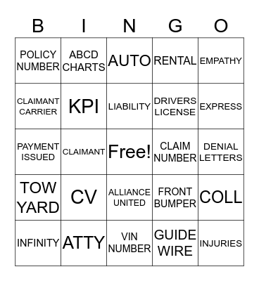 Kemper Bingo Card