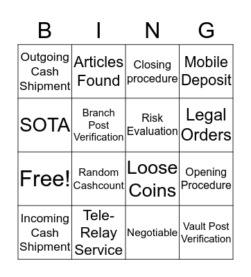 HIGHLAND PARK WF Bingo Card