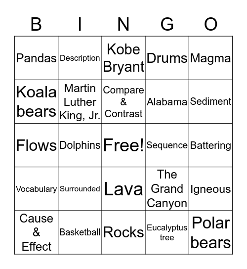WHAT HAVE WE LEARNED? Bingo Card
