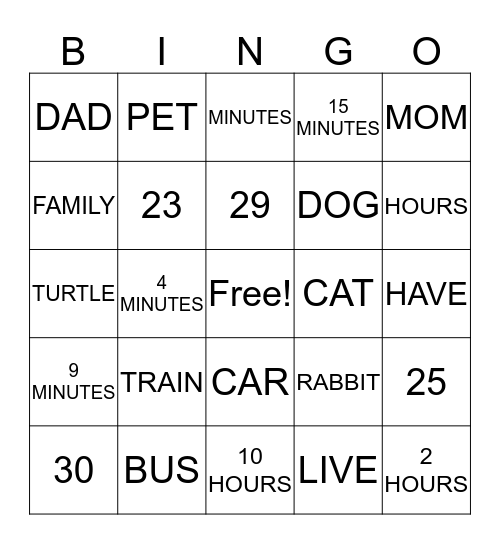 Unit 3 Review Bingo Card
