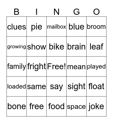 Long Vowel Sounds! Sound It Out! Bingo Card