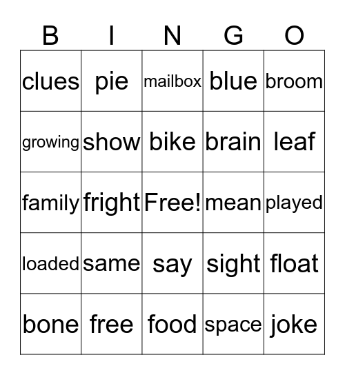 Long Vowel Sounds! Sound It Out! Bingo Card