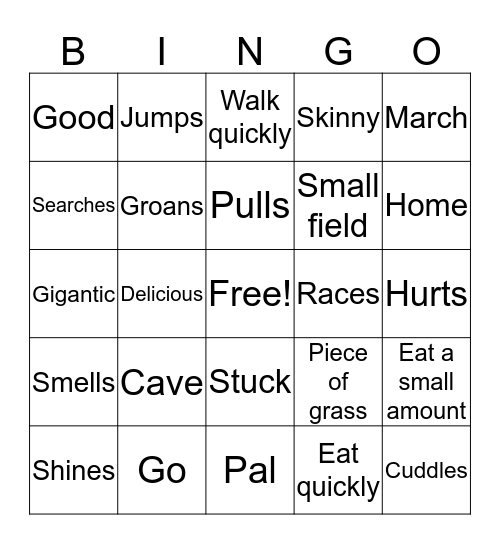 Bear Wants More Bingo Card