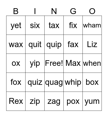 Lessons 30 - 33 Bingo Card