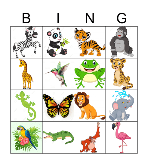 Dieren Bingo Card