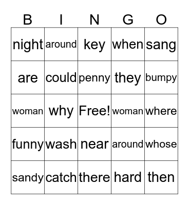 SMART AVA'S BINGO Card