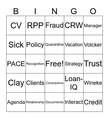 Support Staff Meeting Bingo Card