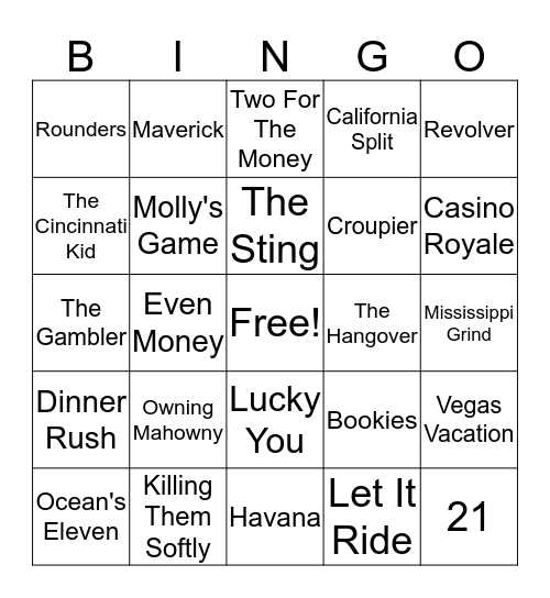 Gambling Movies Bingo Card