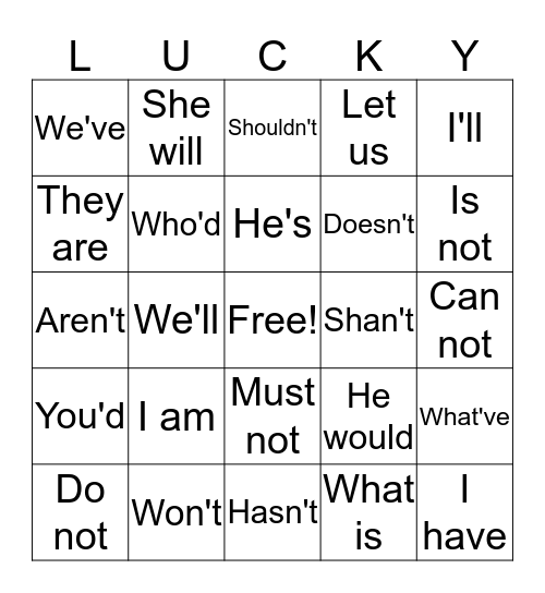Lucky Bingo! Bingo Card