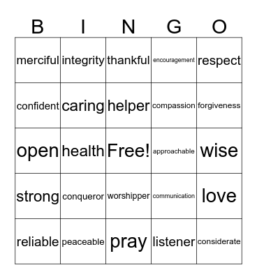 Legacy-one petal at a time Bingo Card