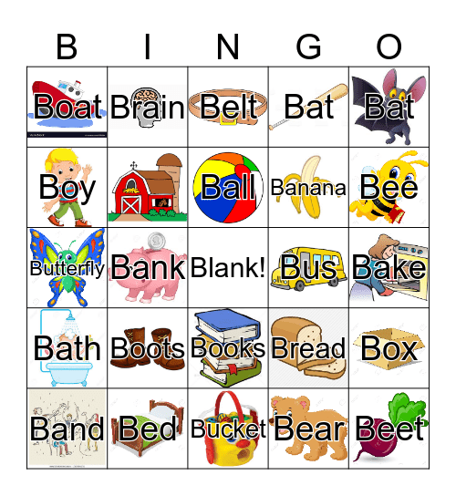 B Bingo Card