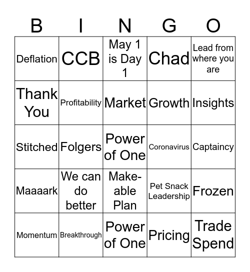 Final Bingo Day  Bingo Card