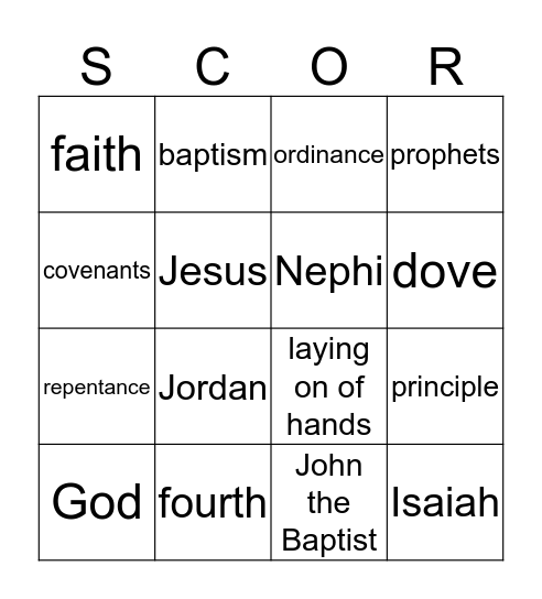 FOURTH ARTICLE OF FAITH Bingo Card