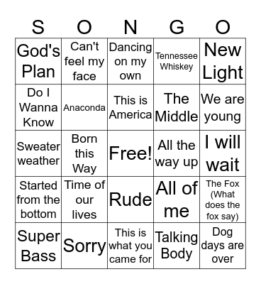 2010's Round One Bingo Card