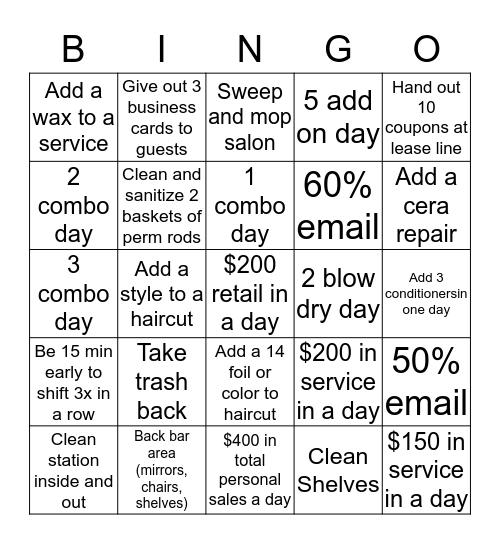 35047 Salon Bingo Card