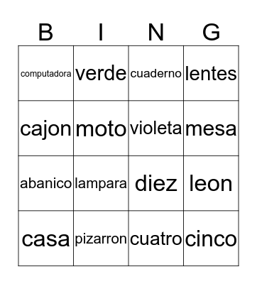 loteria Bingo Card