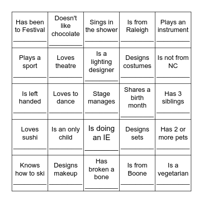 Find Someone Who... Bingo Card