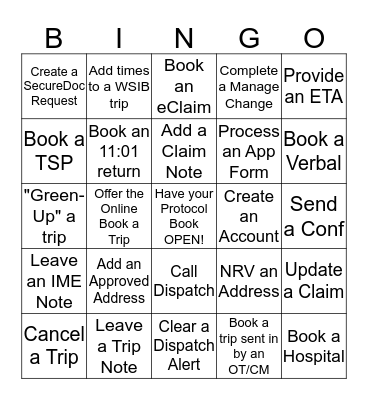 Protocol Book Bingo Card