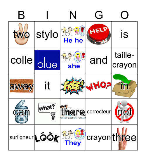 Sight Words Bingo Card