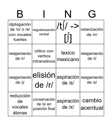 La Variedad Mexicana Bingo Card