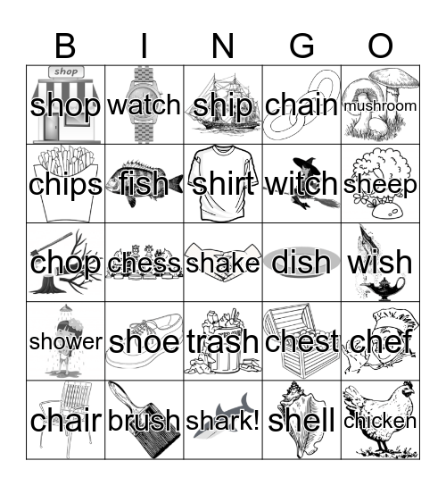 CH SH Bingo Card