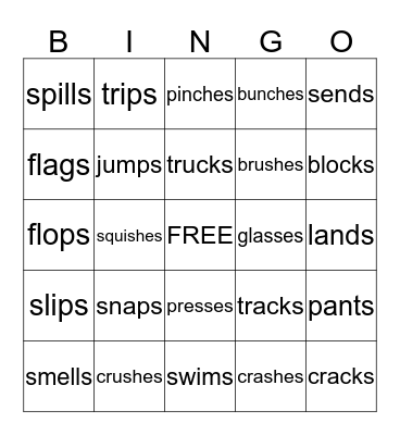 2 Letter Blends W/ Suffix BINGO Card