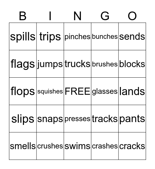 2 Letter Blends W/ Suffix BINGO Card