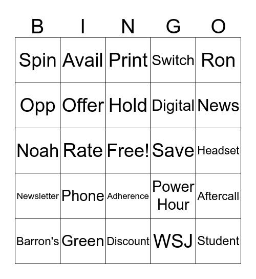 Retention Bingo  Bingo Card