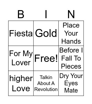 Muisc Bingo Card