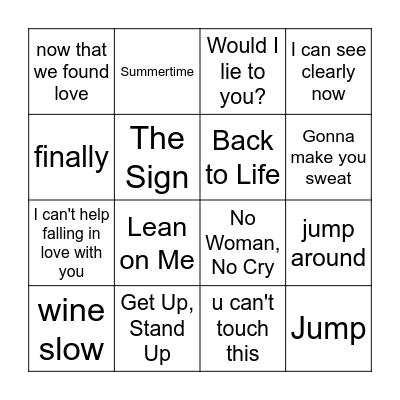 Song (17) Bingo Card