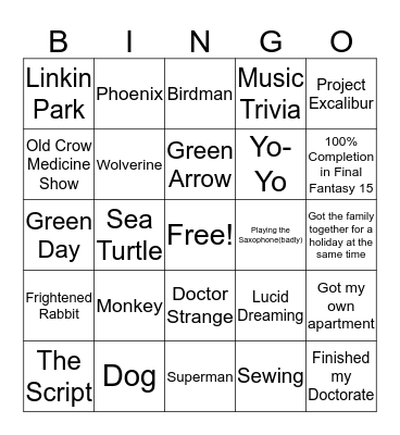 Getting To Know You Bingo Card