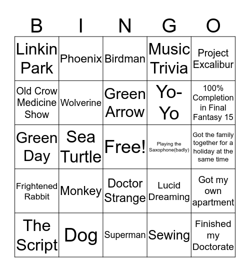 Getting To Know You Bingo Card