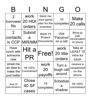 Late Night Bingo Card