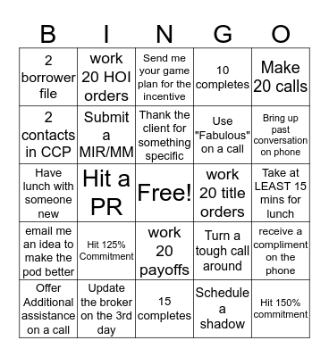 Late Night Bingo Card