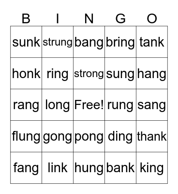 Glued Sounds  Bingo Card