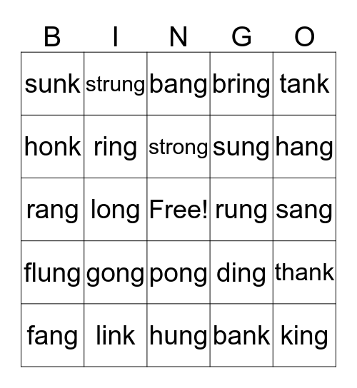 Glued Sounds  Bingo Card