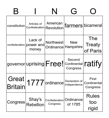 3.1 Bingo Card